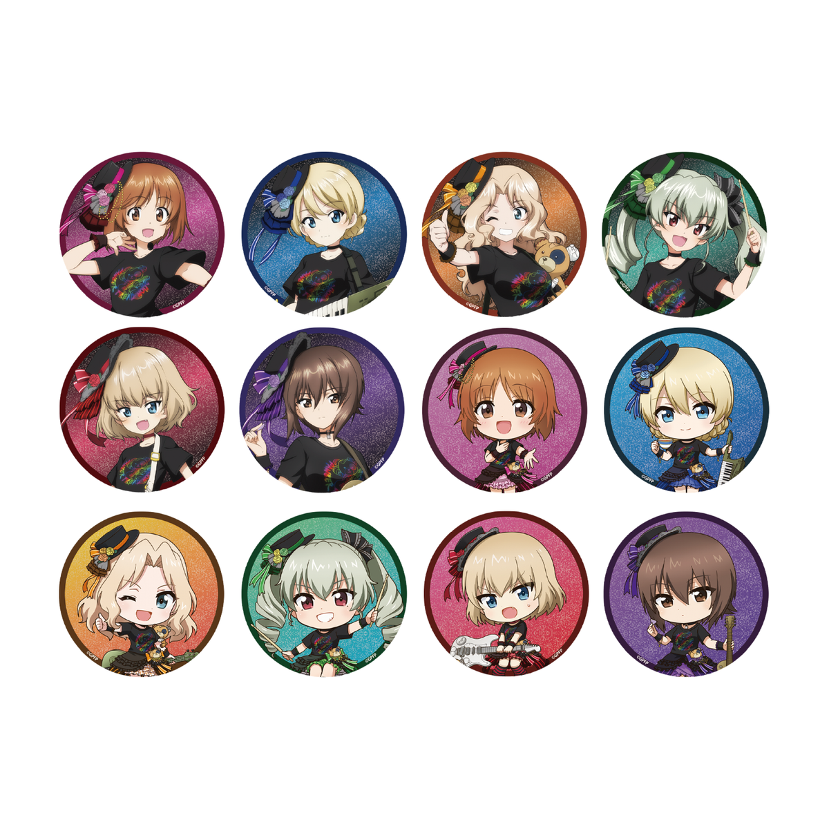 【ガールズ&パンツァー 最終章】 トレーディングメタリック缶バッジ ガールズバンド BOX 等身6 SD6