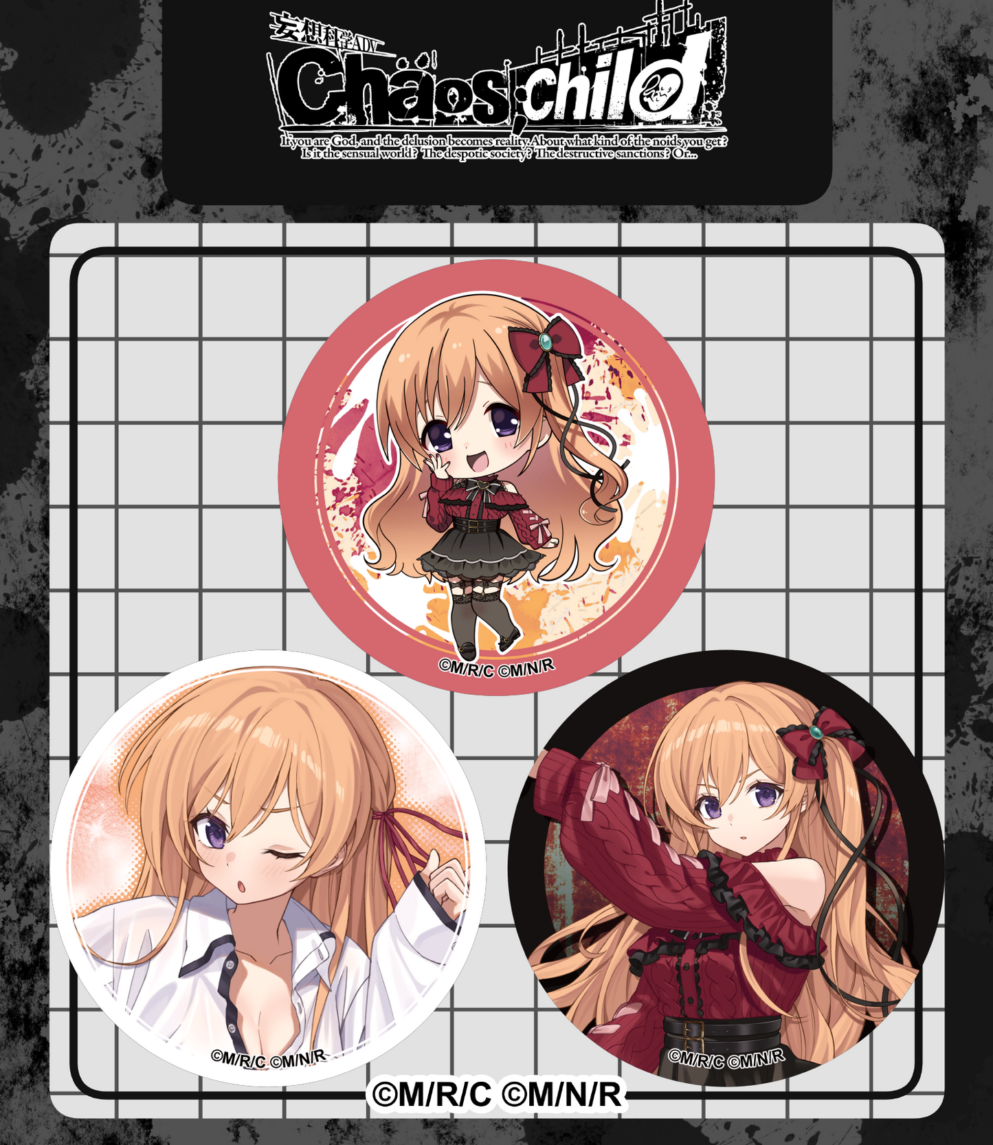 【CHAOS;CHILD】来栖乃々_ラメ缶バッジ　3個セット