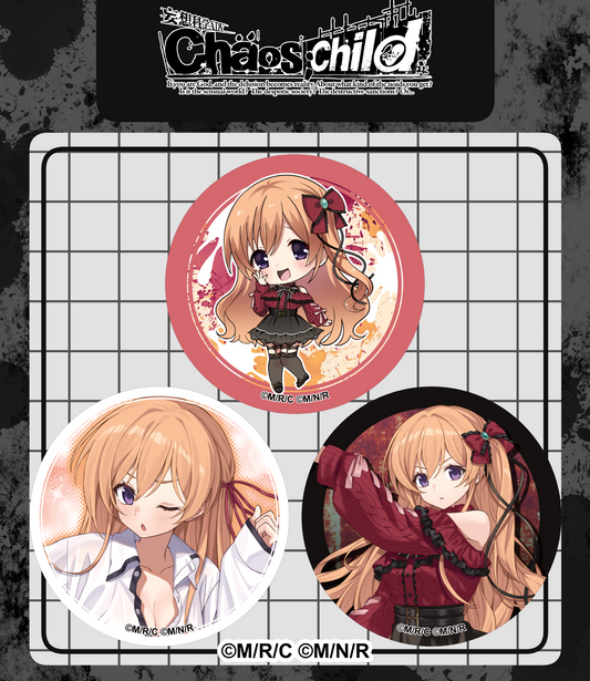 【CHAOS;CHILD】来栖乃々_ラメ缶バッジ　3個セット