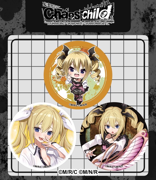 【CHAOS;CHILD】有村雛絵_ラメ缶バッジ　3個セット